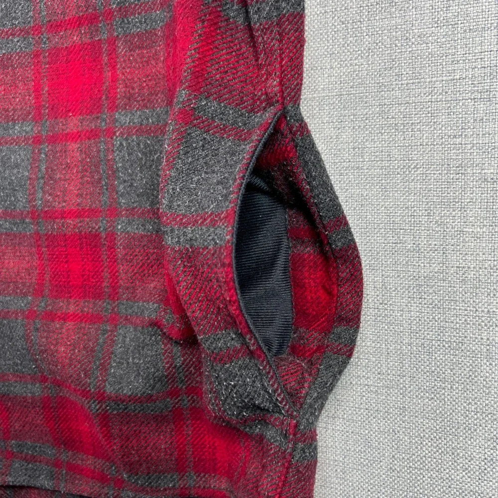 Orvis Big Bear Heavyweight Flannel Shirt Men XL Red Gray Plaid Pockets Utility - Picture 4 of 11